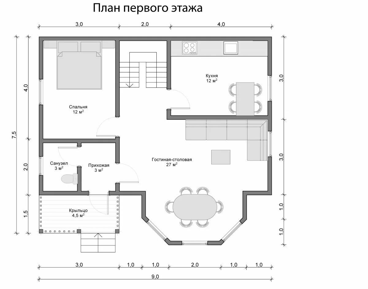 Карина - загородный дом с тремя спальнями по польскому проекту в 2023 г Дом, Пла