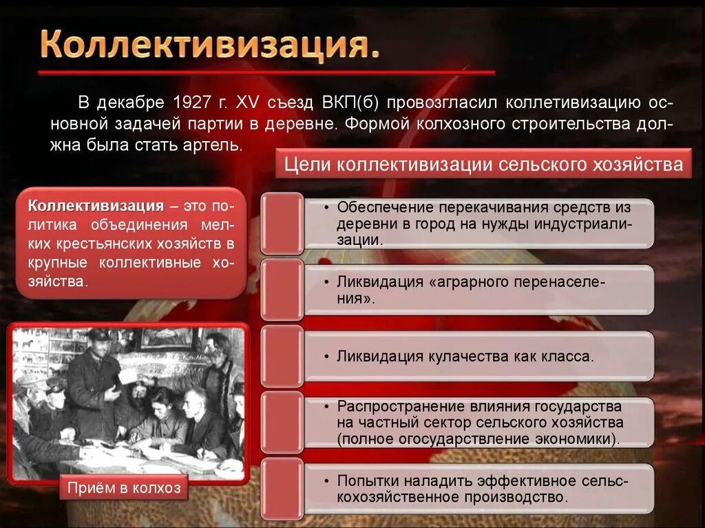 Коллективизация. 1927 Съезд коллективизация. 1927 Г. –XV съезд ВКП (Б). Коллективизация сельского хозяйства. Коллективизация урок 10 класс