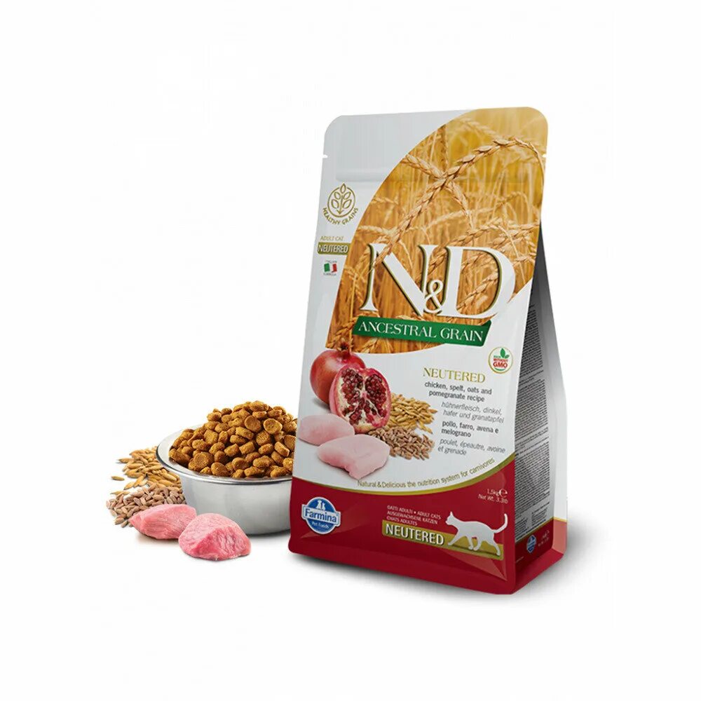 фармина курица гранат новый дизайн. курица с гранатом для стерилизованных кошек. Farmina n&d prime pomegranate neutered. Farmina n&d lg сухой корм для кошек (курица с гранатом). корм для кошек farmina n&d с треской и с апельсином 300 г.