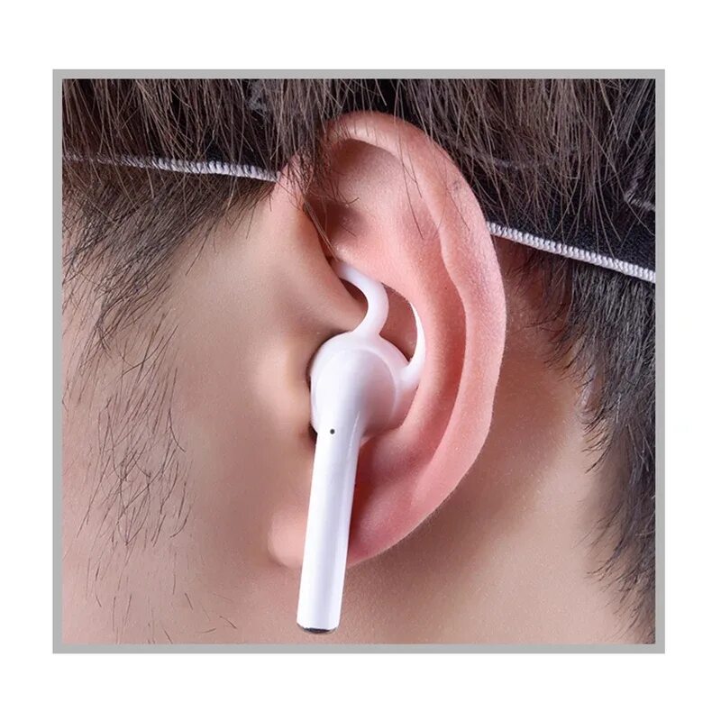 Apple AIRPODS 2 С держателем на уши. Ear Hook для наушников для Xiaomi. Наушники аирподс 2 в ушах. Вкладыши наушники эирподс.