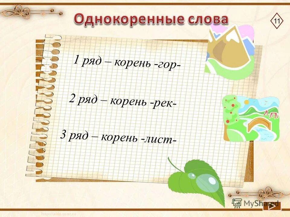 Слово листьев корень. Родственные слова с корнями гор, нос, ран. Слово листьев корень. Однокоренные слова к слову. Лист родственные слова.