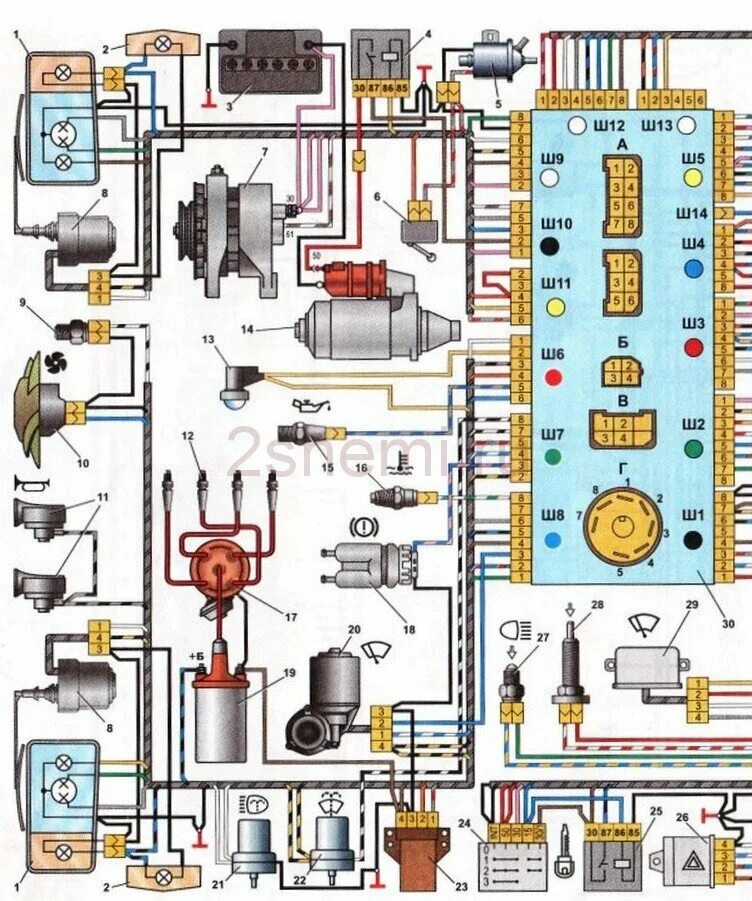 Электрооборудование автомобиля ВАЗ 2107. Электрическая цепь ВАЗ 2107. Эл проводка ВАЗ 2107. Схема всей проводки ВАЗ 2107. Проводка жигулей