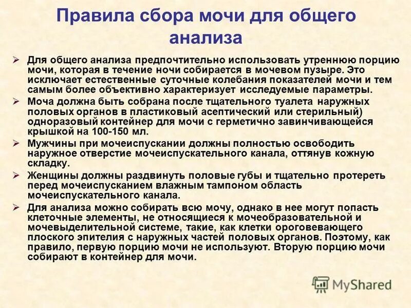 Как сдавать мочу на анализ мужчине