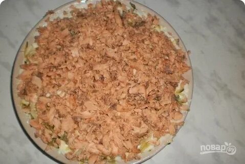 Салат из копченой горбуши холодного