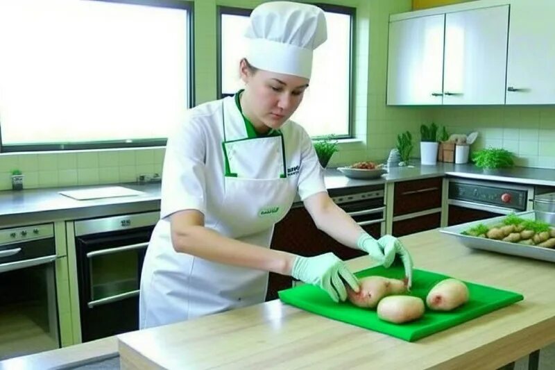 Работники столовой. Разрешили работу общепита после 23-00. Горячий цех. Старший повар. Работа общепит искитим.