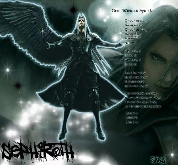 Сефирот ангел. Sephiroth one Wing. Advent one-Winged Angel Final Fantasy 7 OST. One winged angel