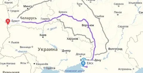 Брянск брест расстояние