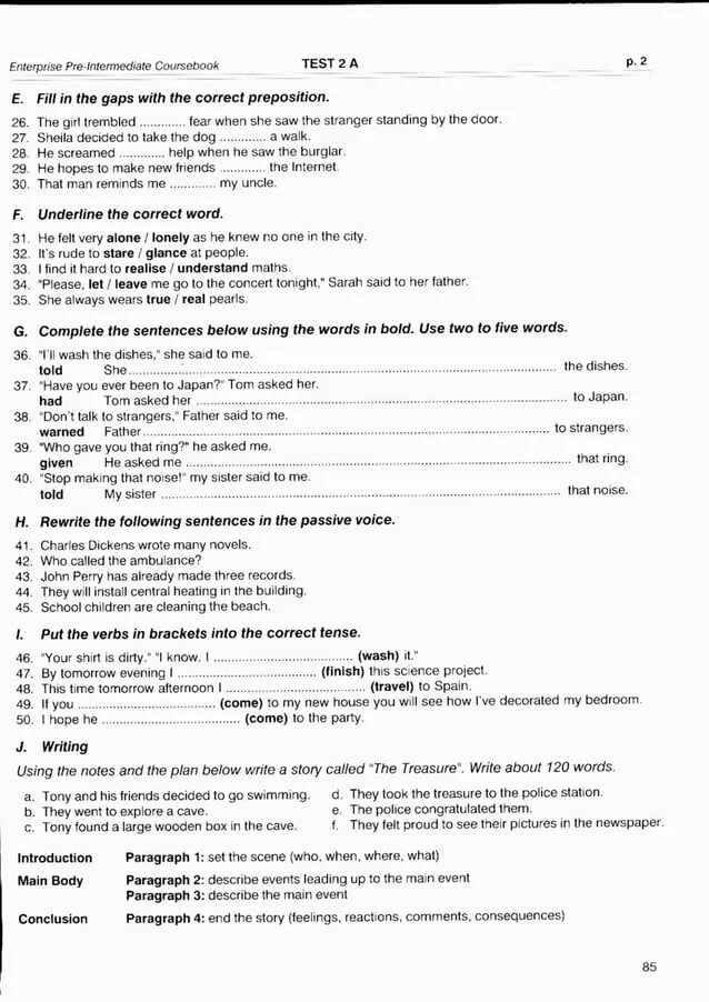 Pre intermediate unit 3. Pre-Intermediate Test 1 ответы. Enterprise 3 Test booklet ответы. Pre-Intermediate Unit 2 гдз. RSS Test ответы.