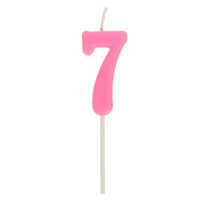 Свеча цифра 7 розовая. Цифра 7 на торт розовая. Торт цифра 7. Рлховпя цыфоа7.