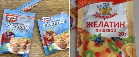 Листовой желатин пропорции