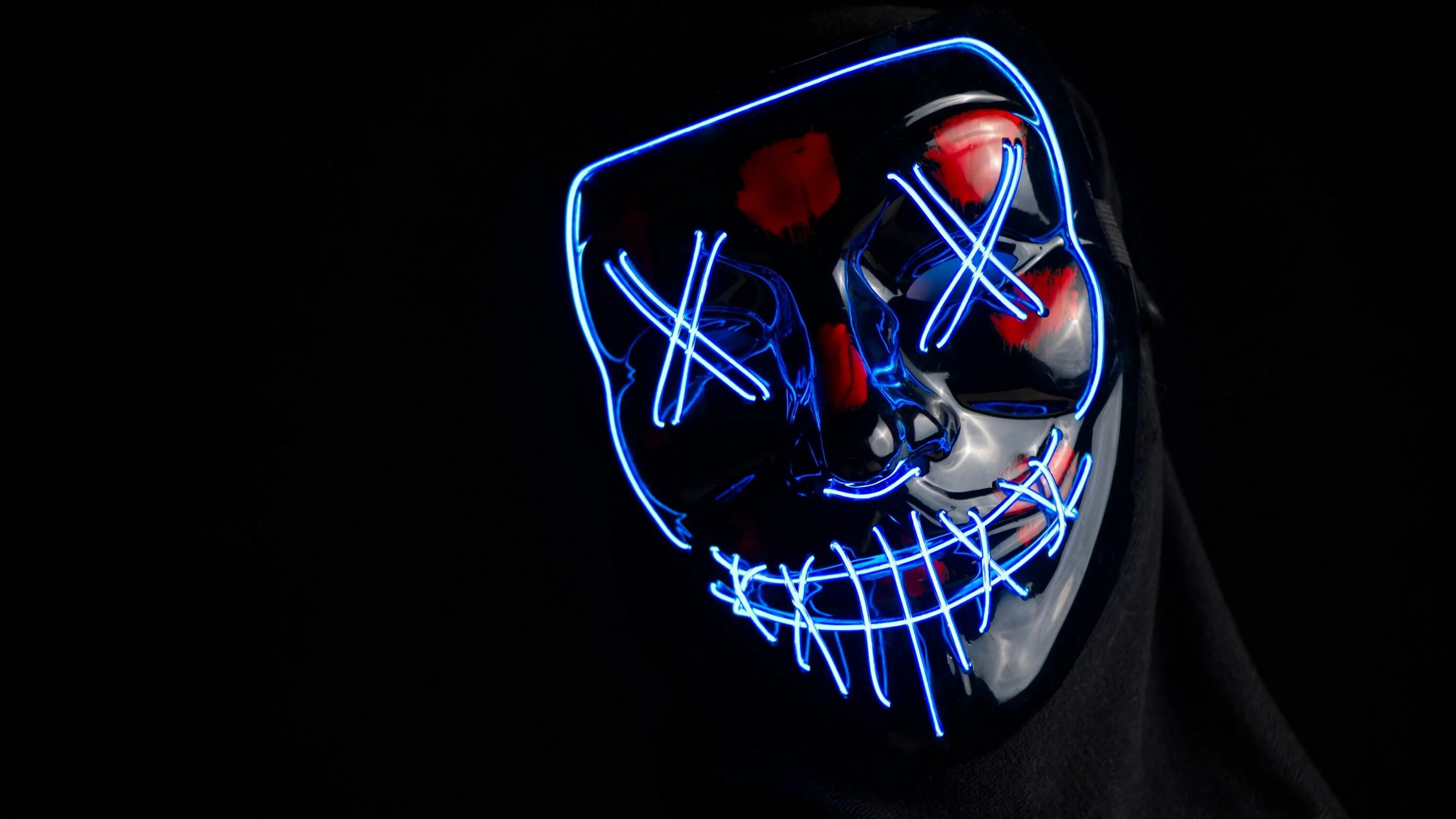 Hacker 4. Неоновая маска 4к. hozho - honey trap. hd wallpaper 4k for hacker.