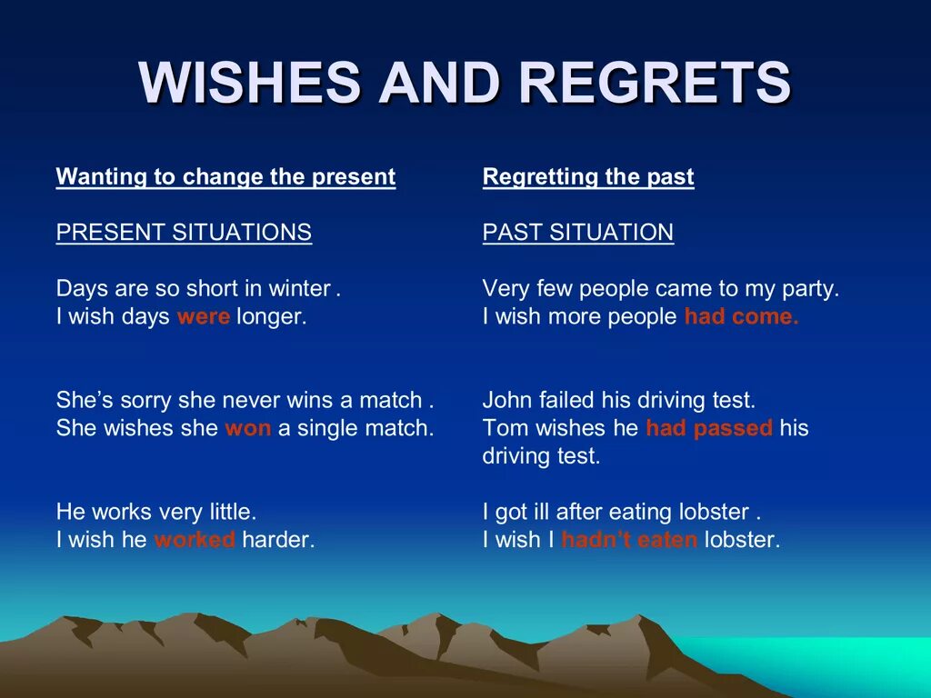 Wish 3 формы. Условные предложения i wish. i wish таблица. конструкция i wish в английском. wishes and regrets.
