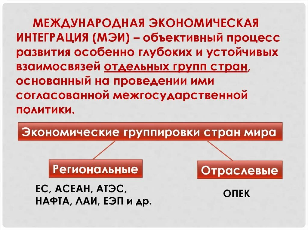 Организации региональной интеграции. Региональные экономические группировки стран. Отраслевые экономические группировки. Отраслевые экономические группировки стран. Региональные интеграционные группировки стран.