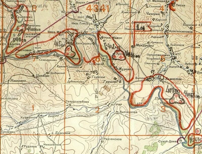 Богучарский район 1942. Хутора Богучарского района. Старинная карта Богучарского района. Карта Воронежской области 1942 года.