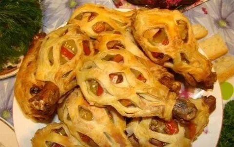 Куриные голени запеченные в тесте в духовке