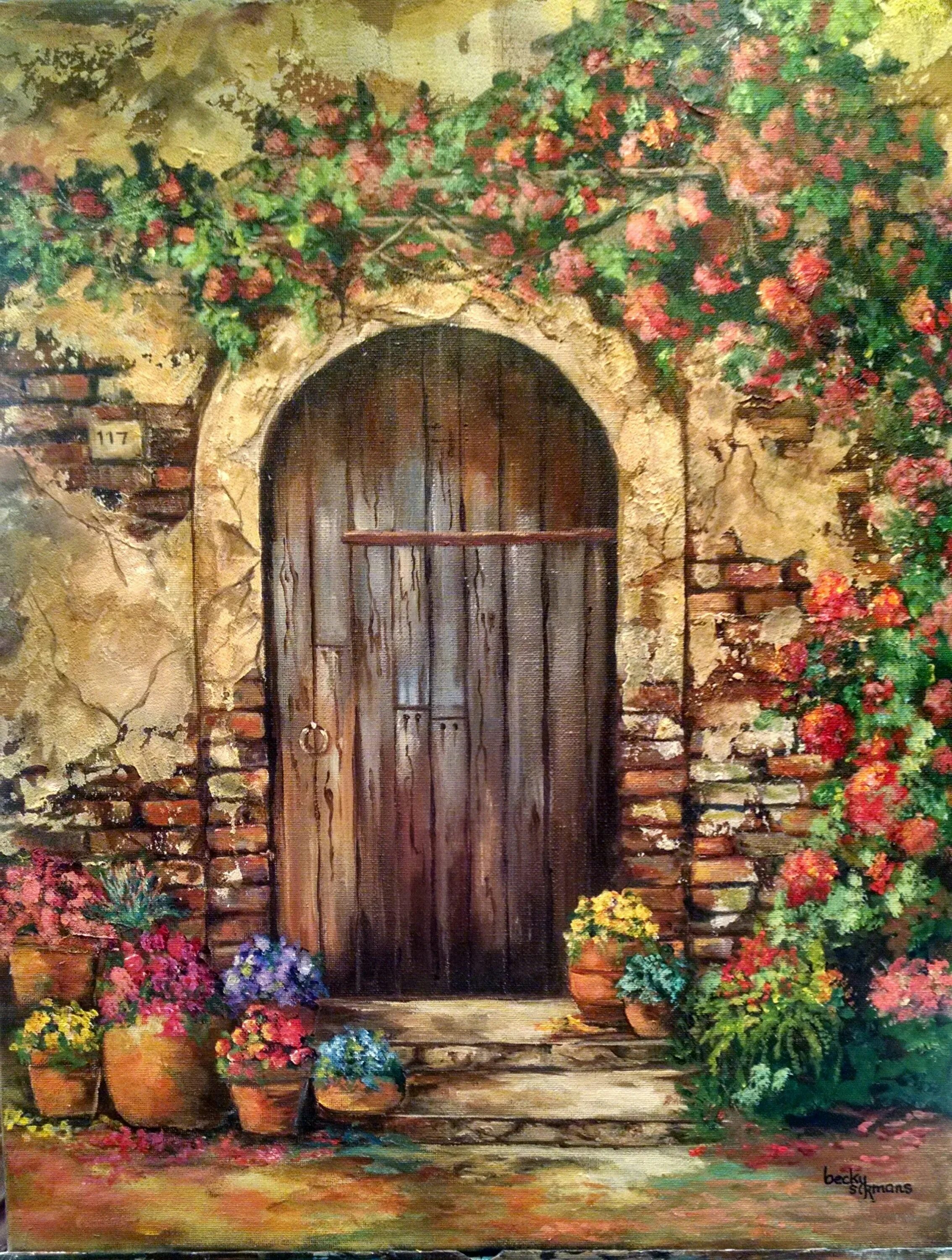 Картина двери открыты. Художник Paul guy Gantner. Сказочная дверь. Сказочная деревянная дверь. Дверь в сад.