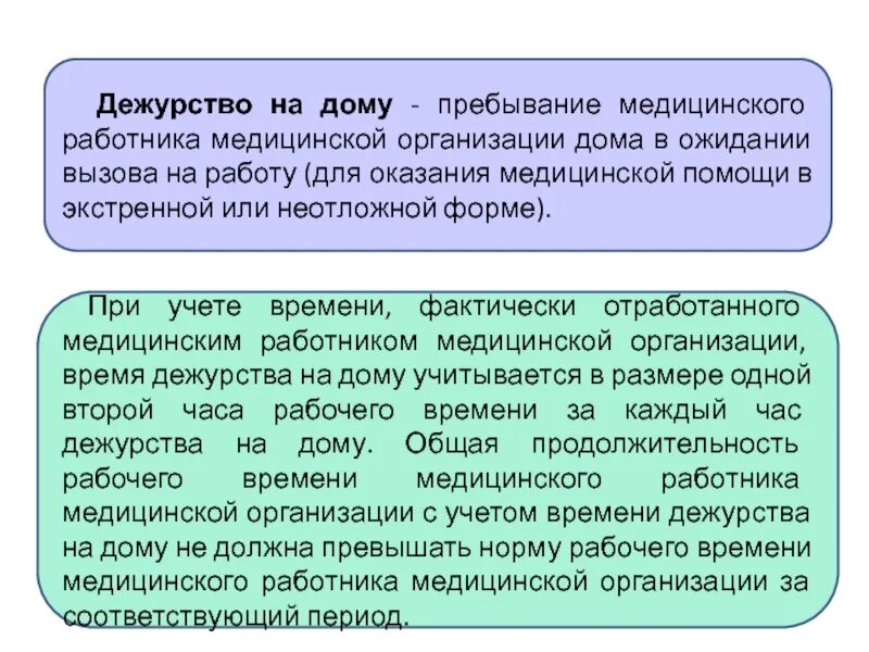 Дежурства в выходные дни на дому
