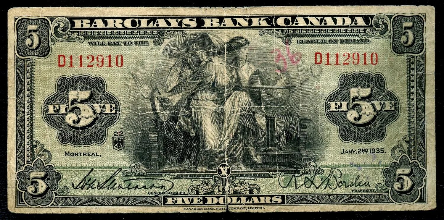 1935 Банк Канады. Красивые банкноты. Красивые банкноты Канада. Первые бумажные деньги Канады. 4 5 dollars