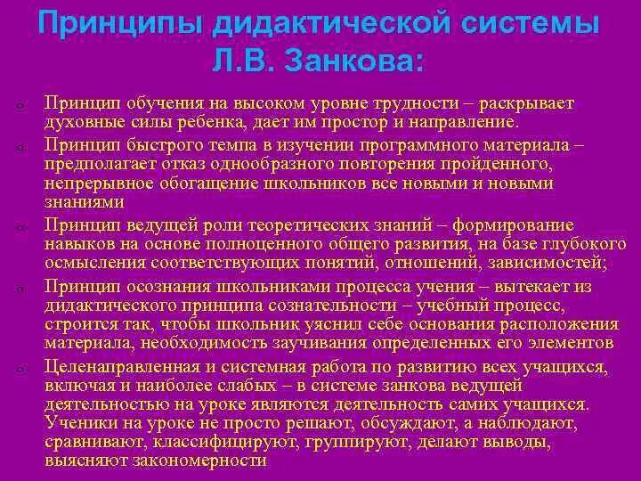 Дидактическая система л в занкова. Л.В. Занкова дидактические принципы. Дидактические принципы системы Занкова. Принципы развивающего обучения по системе Занкова.