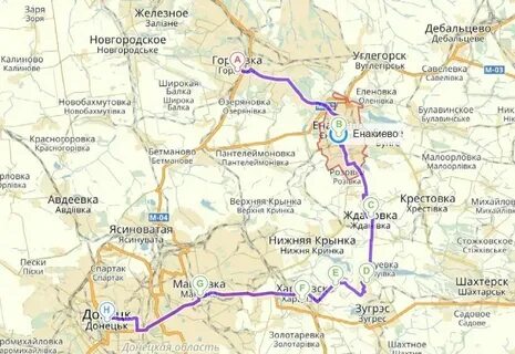 Орловка донецкая на карте