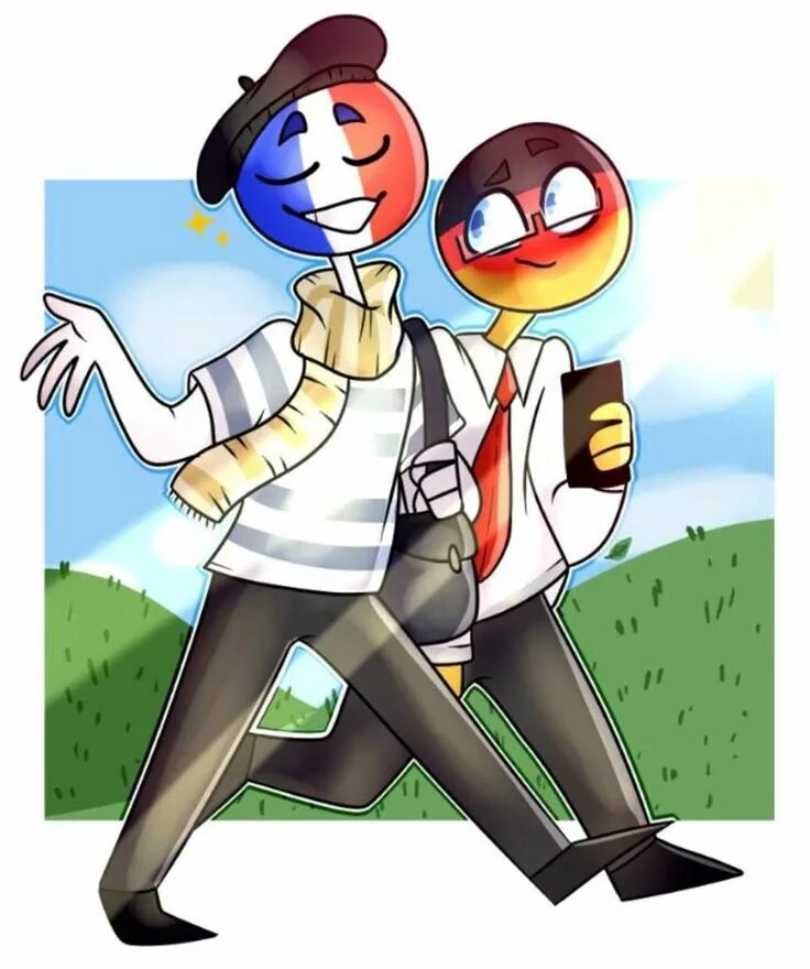 Кантри хуманс Германия. Каунтрихуианс Франция. Германия и Франция Countryhumans. Кантрихуманс Германия и Франция шип.