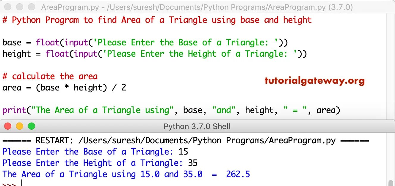 Python вычислить площадь треугольника. Python вычислить площадь треугольника