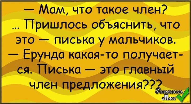 Мама она члене рассказ. Анекдоты с объяснением. Анекдоты про половые органы.