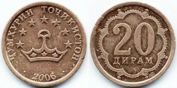 20 Дирам Таджикистан. Монета 20 дирам. Точикистон монета. Таджикские монеты. 20 дир в рублях