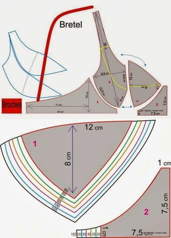 Как сделать белье своими руками. Выкройка бюстгальтера 75е. Выкройка бюстгальтера балконет. Выкройка чашки бюстгальтера 75в. Выкройка бюстгальтера 85 d.