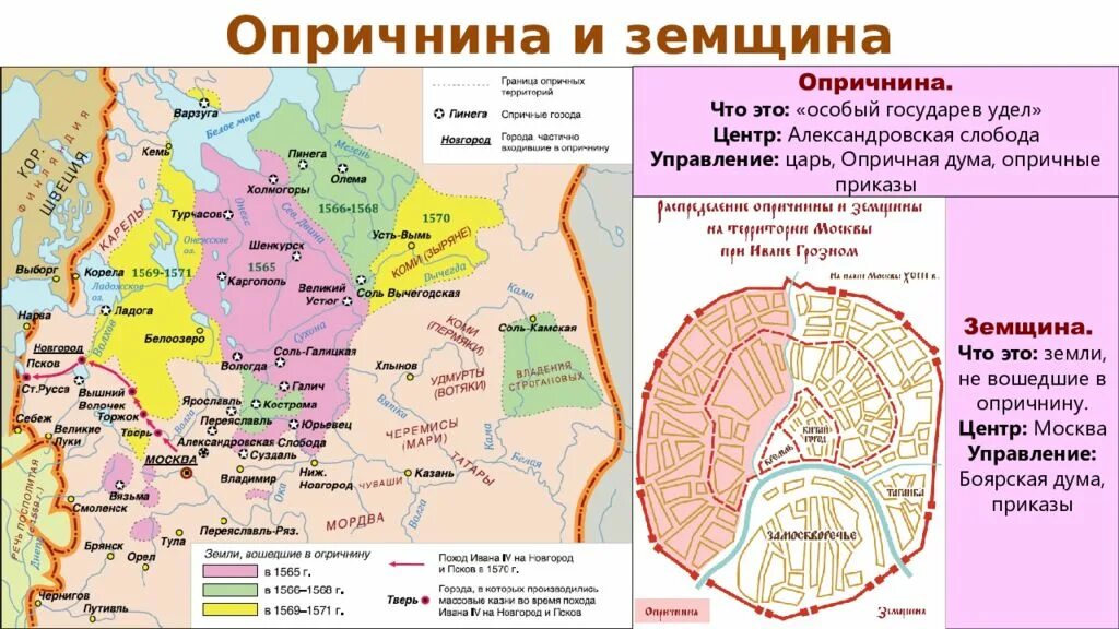 Город центр опричнины. Карта опричнина и земщ на ивана грозного. опричнина ивана 4 карта. земщина ивана грозного. территория опричнины и земщины на карте.