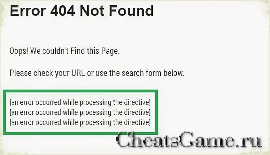 Error while processing your request