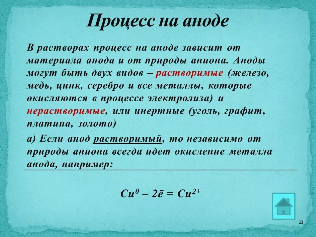 Тест процессы в растворах