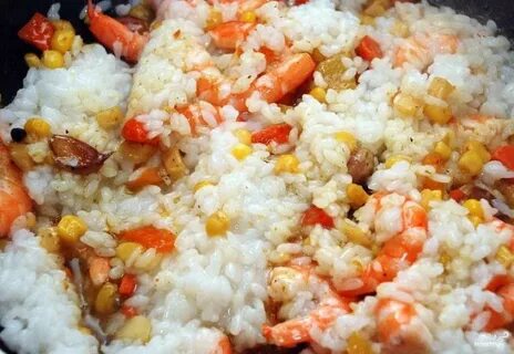 Рис с креветками и овощами
