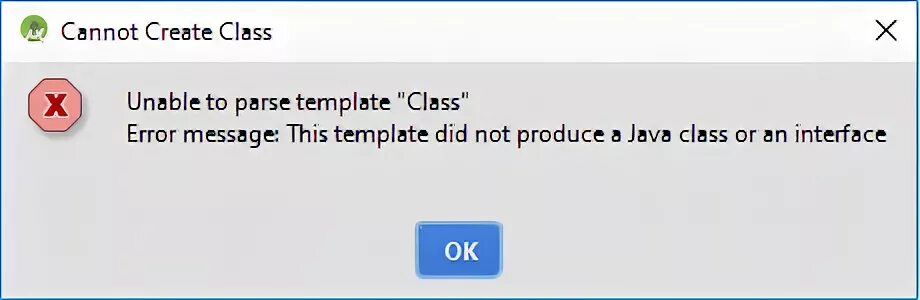Parse template. Unable to parse template class error message. unable to parse template class selected class file name.