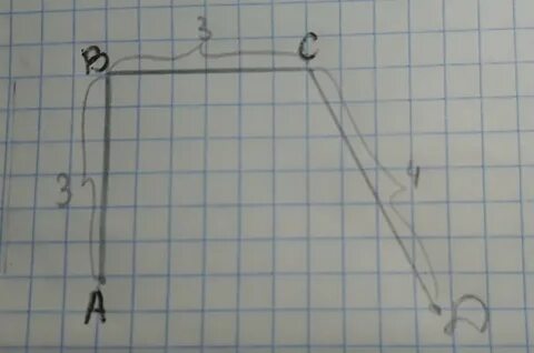 Начерти ломаные длины которых находятся так 4х3