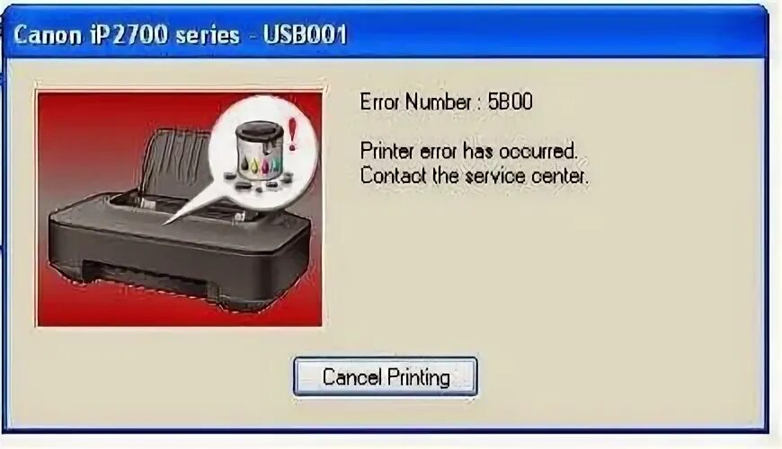 Ошибка принтера canon 5в00