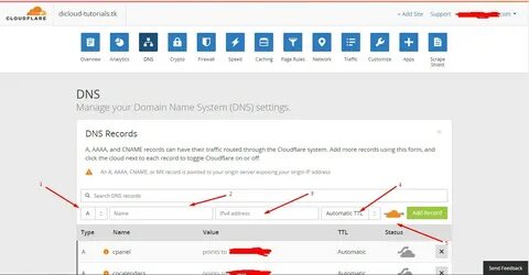 Cloudflare dns address