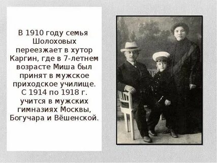 Семья м шолохова