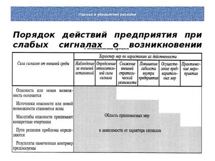 Проблемы управления риском