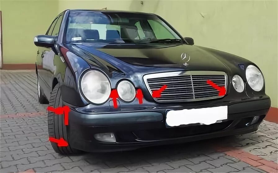 Снятие заднего бампера W202 - Mercedes-Benz C-class (W202), 2,4 л, 1998 года сво