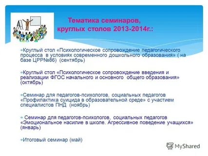 Темы семинаров для педагогов