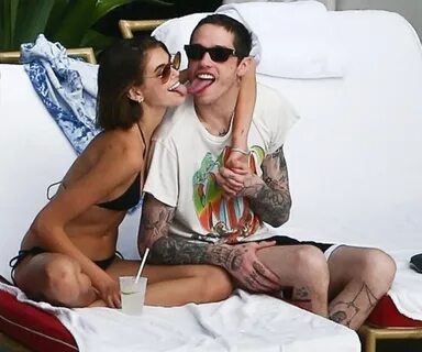 Cele bitchy Pete Davidson and Kaia Gerber attend a wedding in Miami! 