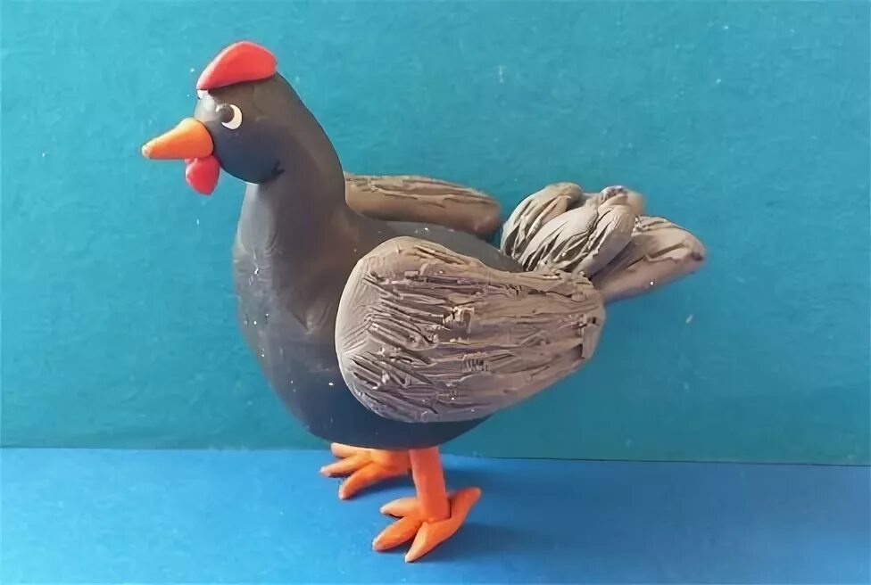 Курочка из пластилина. Пеликан из пластилина. 108 - 109). Курочка из пластилина. Курица из пластилина.