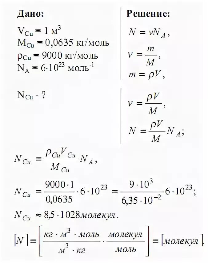 Определите объем десяти моль меди. Молярная масса меди в задачах. Определить массу атома меди. Определитькодисество молекул в 1 м³. Масса молекул железа