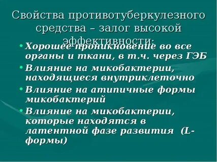 Классификация препаратов туберкулеза