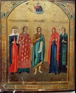 Пять святых великомучеников. Икона пять святых. Икона с пятью святыми.