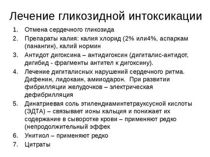 Препарат при интоксикации сердечными гликозидами