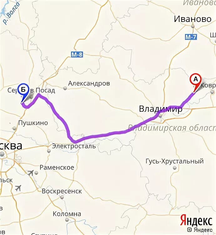 Маршрут от Александрова до Владимира. Александров на карте владимирской
