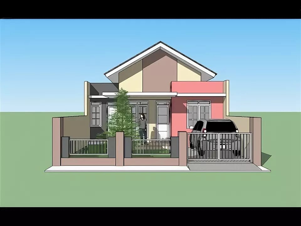 Вилла в скетчап. Google Sketchup building. Chicago House Tutorial.