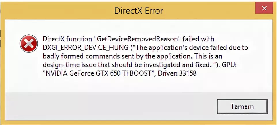 Directx error function device